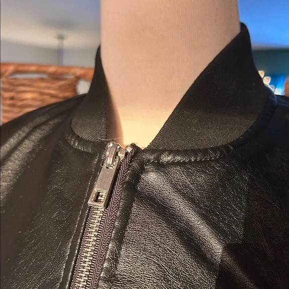 Women's Black Bomber Jacket - Picture 8 of 12